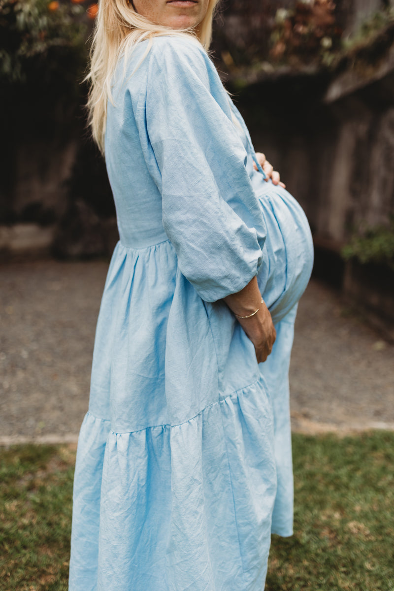 Lilou | Frankie Maxi Dress - Sky Blue | Maternity Dress | New Zealand Lilou | Frankie Maxi Dress - Sky Blue | Maternity Dress | New Zealand