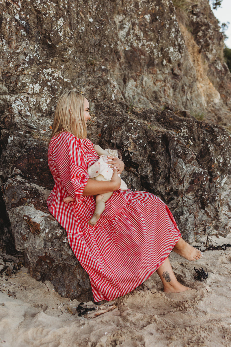 Frankie Maxi Dress ~ Red Gingham