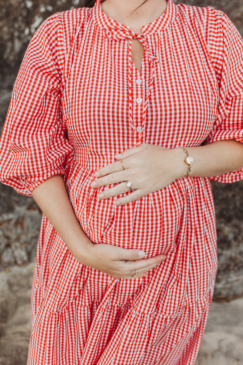 Frankie Maxi Dress ~ Red Gingham