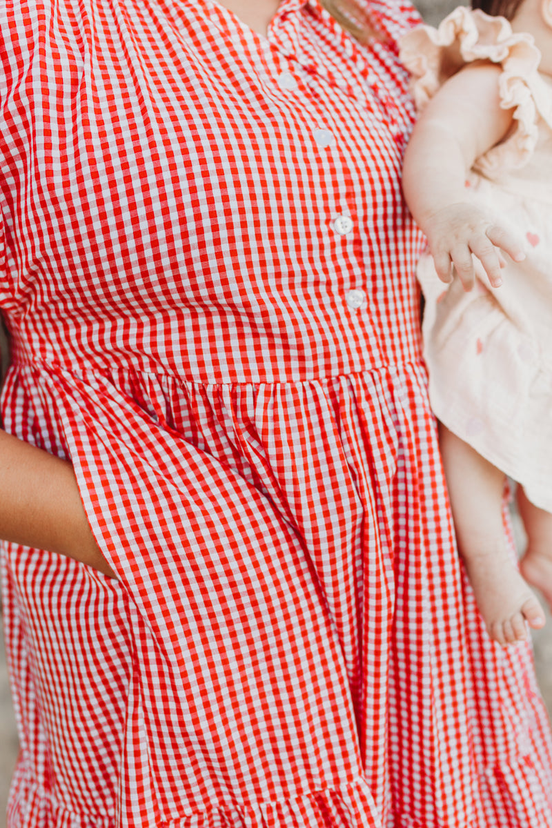 Frankie Maxi Dress ~ Red Gingham