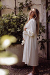 White midi length pregnancy dress