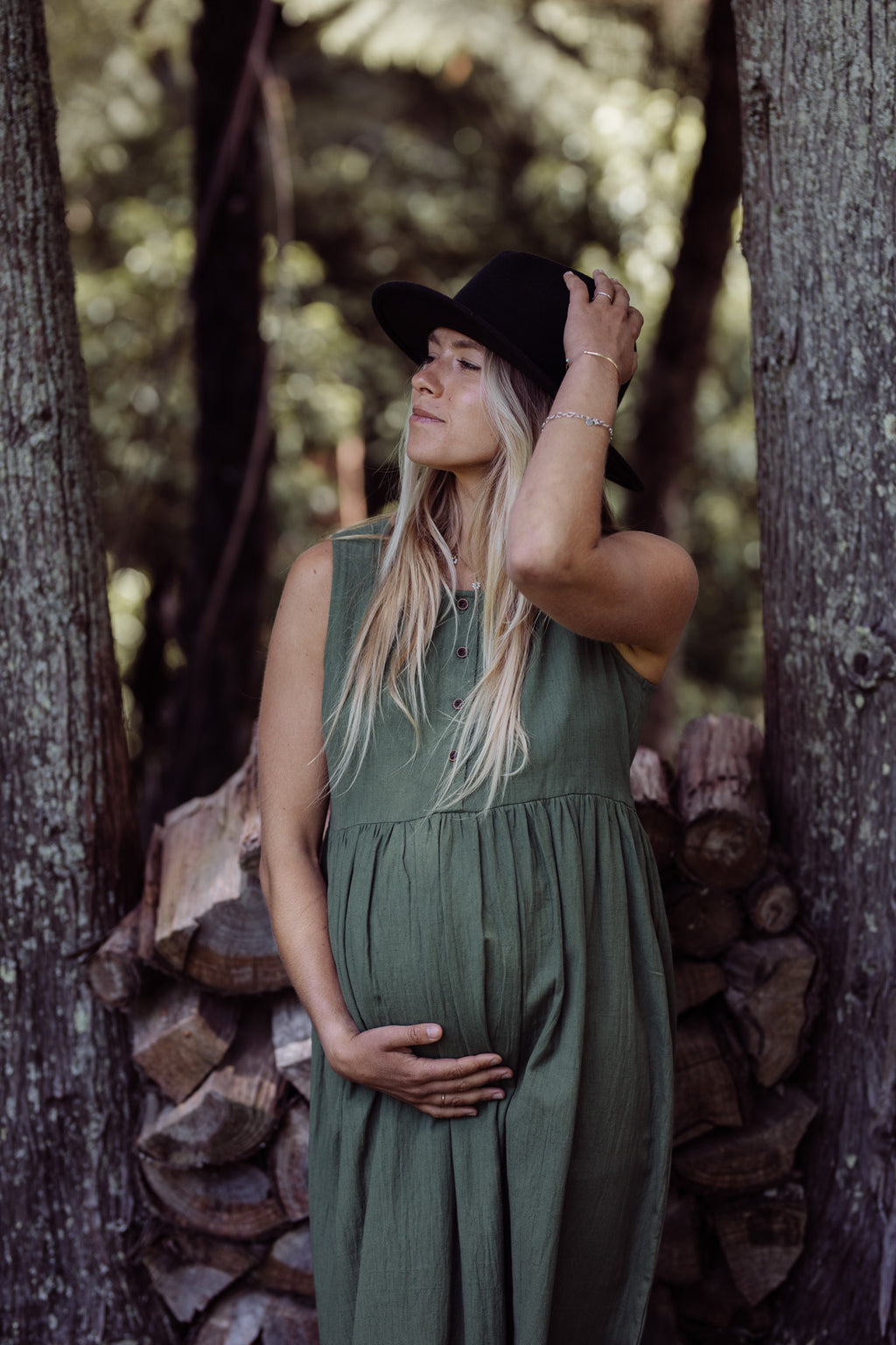 Green maternity dress