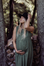 womens green maternity dress